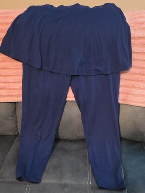 Women's Navy Blue Skirt With Built In Leggings
